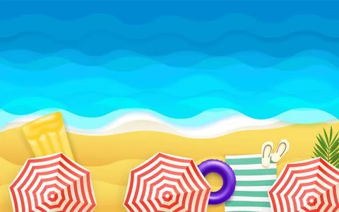 Tropical vector illustration. 3d vector banner with copy space 스톡 일러스트