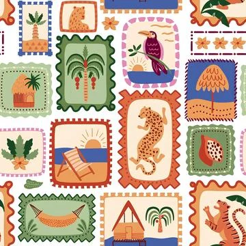 Tropical Vector Pattern 2 Stock Illustration