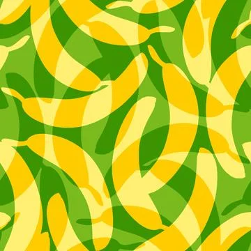 Tropical vector seamless pattern with bananas. Stock Illustration