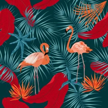 Tropical vector seamless pattern Illustrazione stock