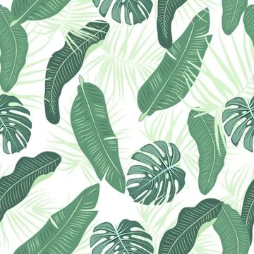 Tropical vector seamless pattern Stock Illustration