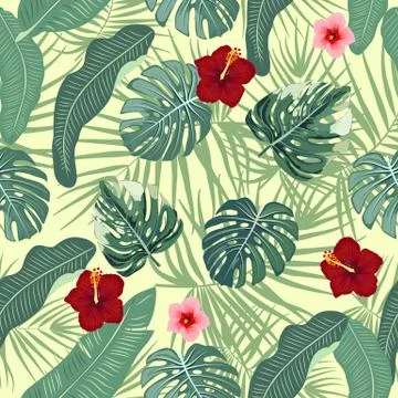Tropical vector seamless pattern イラスト素材