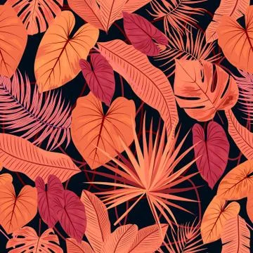 Tropical vector seamless pattern. Stock Illustration
