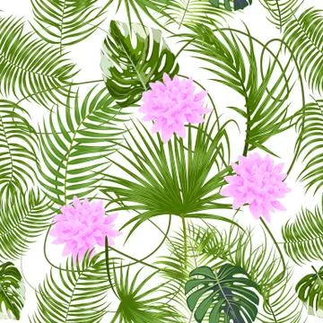Tropical vector seamless pattern イラスト素材