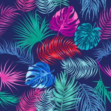 Tropical vector seamless pattern. 스톡 일러스트