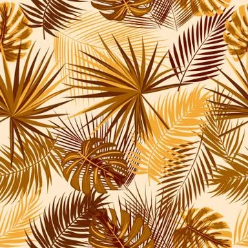 Tropical vector seamless pattern. Stock Illustration