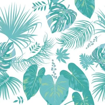 Tropical vector seamless pattern. Stock Illustration