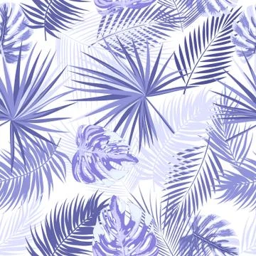 Tropical vector violet seamless pattern. Illustrazione stock
