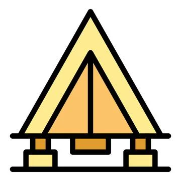 Tropical villa icon vector flat Stock Illustration