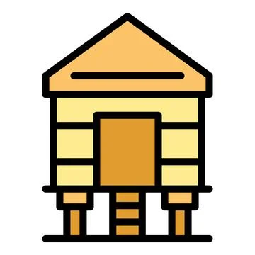 Tropical villa icon vector flat Ilustración de archivo