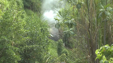 Tropical Volcanic Steam Vent medium shot Stock Footage 25510543