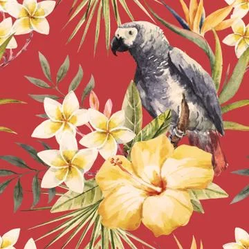 Tropical watercolor pattern Stock Illustration