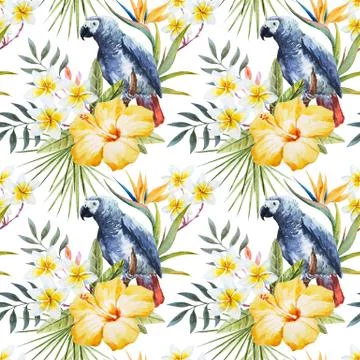 Tropical watercolor pattern Stock Illustration
