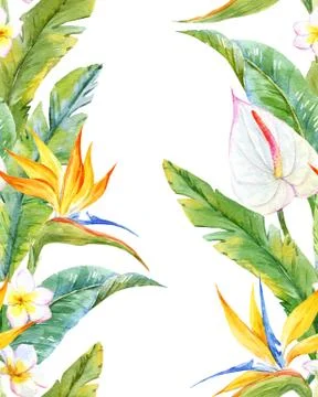 Tropical watercolor pattern Stock Illustration
