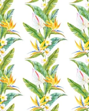 Tropical watercolor pattern Stock Illustration