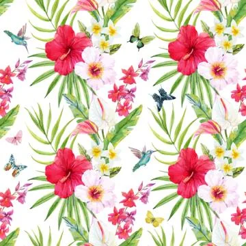 Tropical watercolor pattern Stock Illustration