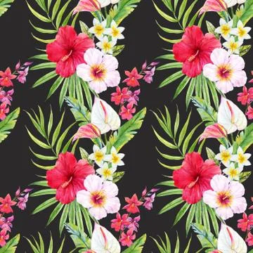 Tropical watercolor pattern Stock Illustration