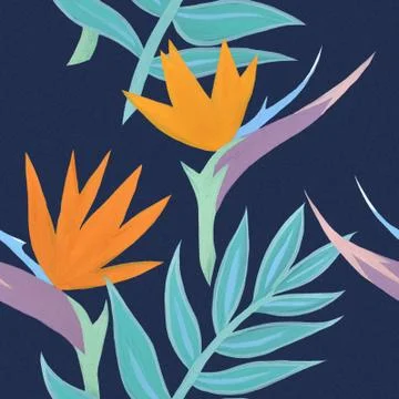 Tropical watercolor pattern Stock Illustration