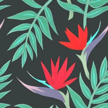 Tropical watercolor pattern Stock Illustration
