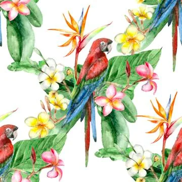 Tropical watercolor pattern Stock Illustration