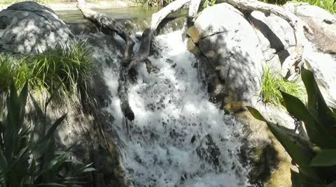 Tropical Waterfall 06 60fps native slowmotion Stock Footage 11435196