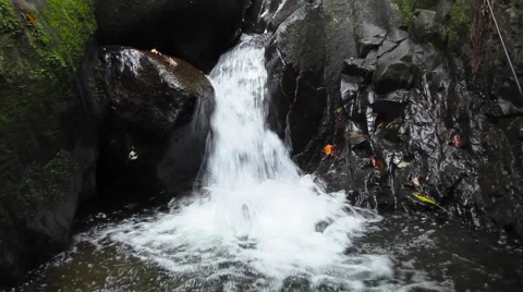 Tropical waterfall hand motion  스톡 동영상 57648989