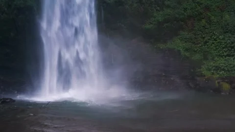 Tropical waterfall on nature background Stock Footage 297193003