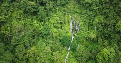 Tropical waterfall in the Philippines. Sinulom Falls. Stock Footage 252956953