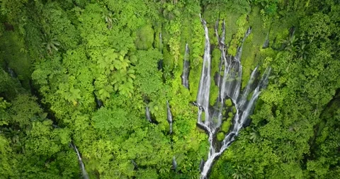Tropical waterfall in the Philippines. Sinulom Falls. Stock Footage 287359686