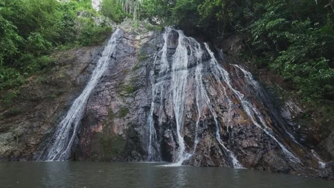 Tropical waterfall in rainforest Stock Footage 331229684