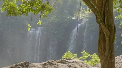 Tropical Waterfall View Stock Footage 104681270