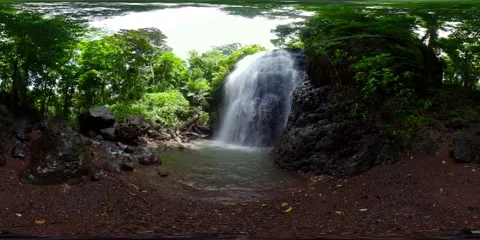 A tropical waterfall. Virtual Reality 360. Stock Footage 202113111