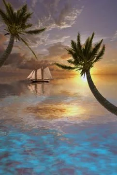 Tropical waters Stock Illustration