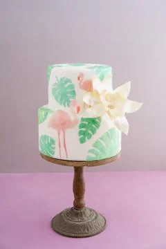 Tropical wedding cake Stock Photos