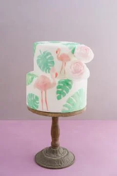 Tropical wedding cake Stock Photos