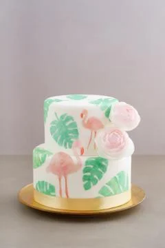 Tropical wedding cake Stock Photos
