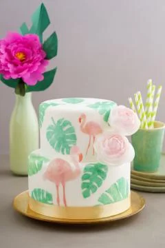 Tropical wedding cake Stock Photos
