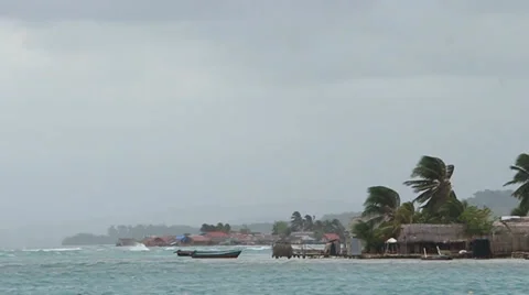 TROPICAL WIND STORM AT SAN BLAS ISLANDS Stock Footage 34227228