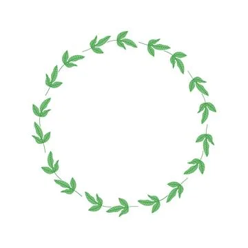 Tropical wreath vector flat botanical frame circle leaf border invitation design 스톡 일러스트