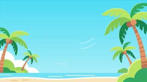 Tropics summer beach palm trees landscape Video stock 337253300