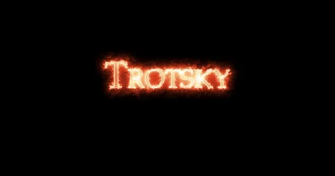 Trotsky written with fire. Loop Stock Footage 128879529