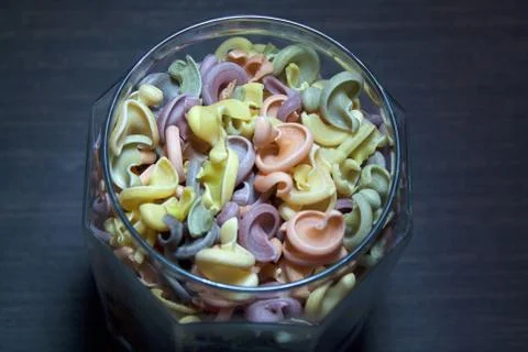 Trottoloni colored pasta Stock Photos
