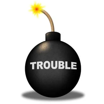Trouble alert representing tight spot and mess Stock Illustration
