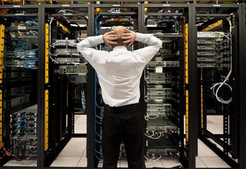 Trouble in data center Stock Photos