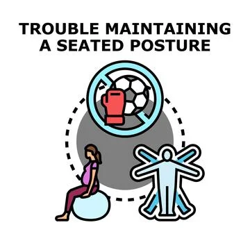 Trouble maintaining seated posture concept vector illustration Stock Illustration