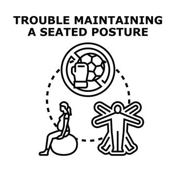 Trouble maintaining seated posture concept vector illustration Stock Illustration