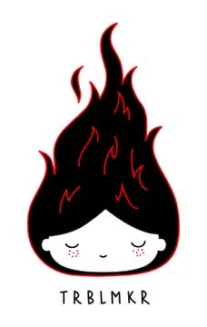 Trouble maker girl Stock Illustration