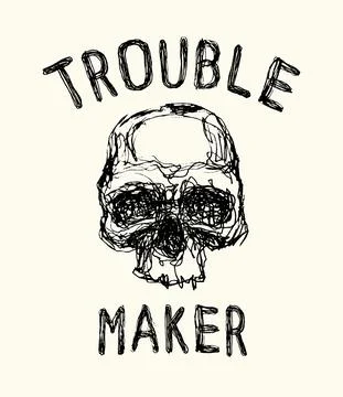 Trouble maker. Hand drawn vector illustration. Stock Illustration