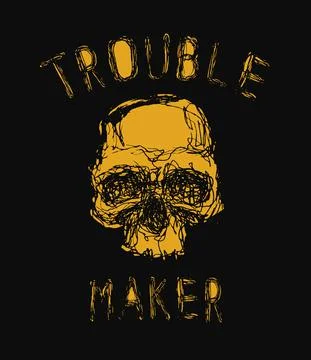 Trouble maker. Hand drawn vector illustration. Illustrazione stock