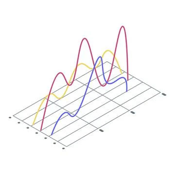 Trouble regression chart icon, isometric style Stock Illustration